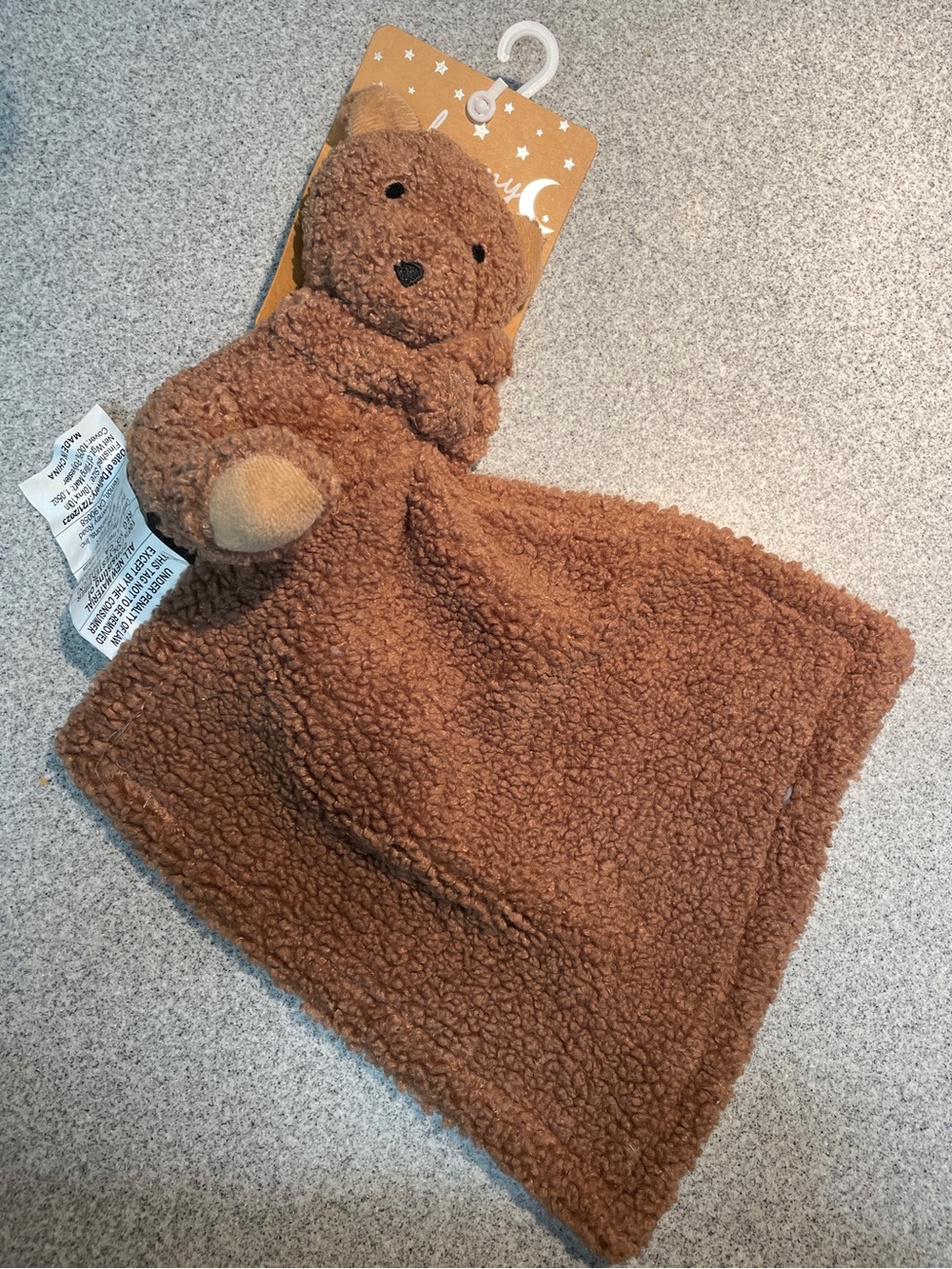 Brown Bear Lovey Plush Security Blanket